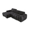 ECKSOFA OMBO 285x168x77/97 cm, Links, Schlaffunktion, elektr. Sitz, Kopfstützen, hydrophober EDEN-Stoff – Schwarz - Schwarz, Holz/Textil (168/285cm) - DomoHome