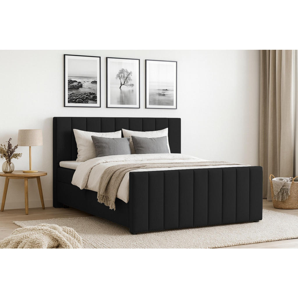 Thumbnail - Deine Möbel 24 Boxbett, Schwarz, Textil, H3, 180x200 cm, Schlafzimmer, Betten, Boxspringbetten