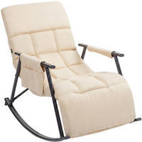 SCHAUKELSTUHL Mika Indoor 61x100x66cm Stoff Creme Liegestuhl - Creme, Kunststoff (61/66/100cm) - DELUKE