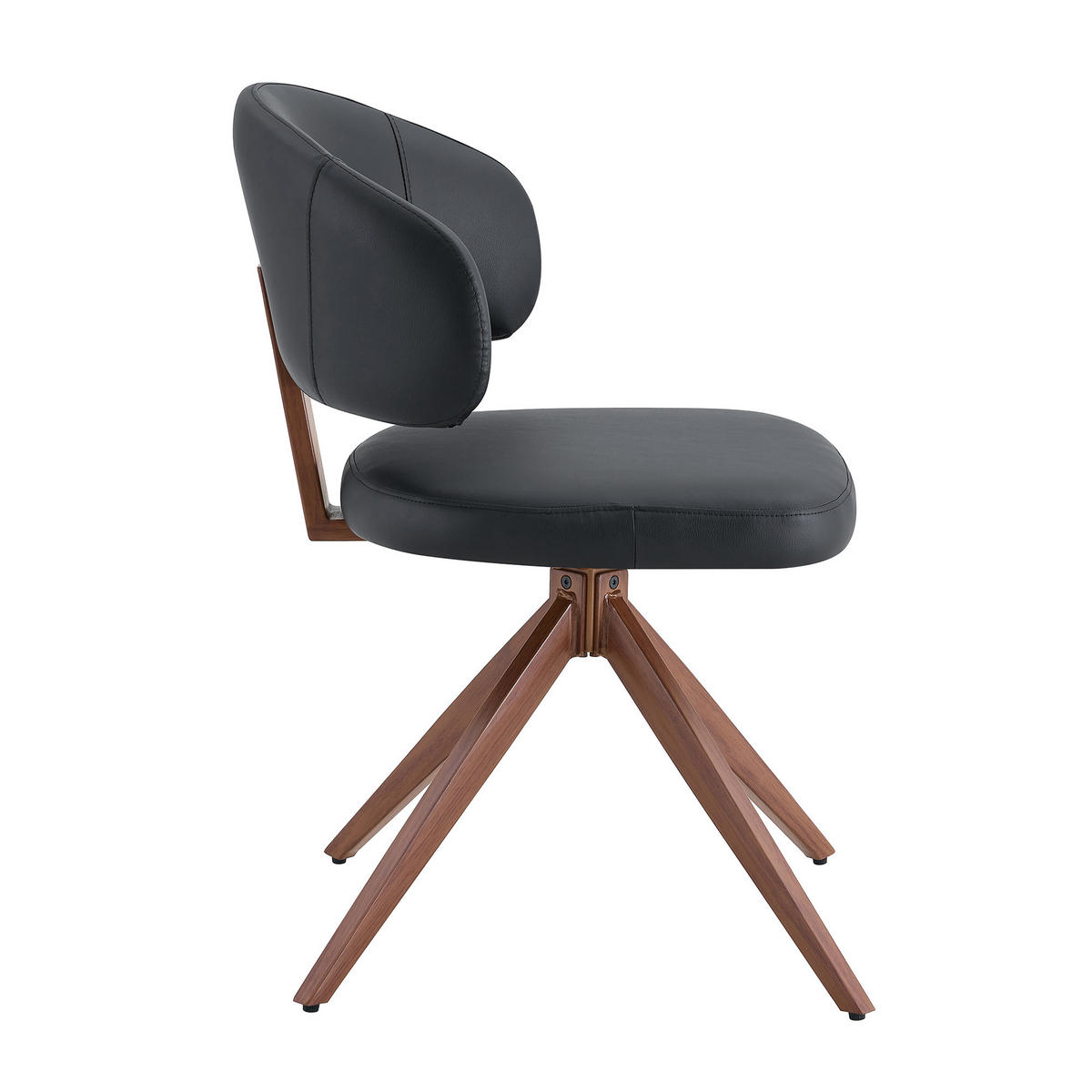 JÍDELNÍ ŽIDLE otočná černá z PU s kovovou konstrukcí - černá, kůže (54.5/77/50.5cm) - Urban Meuble