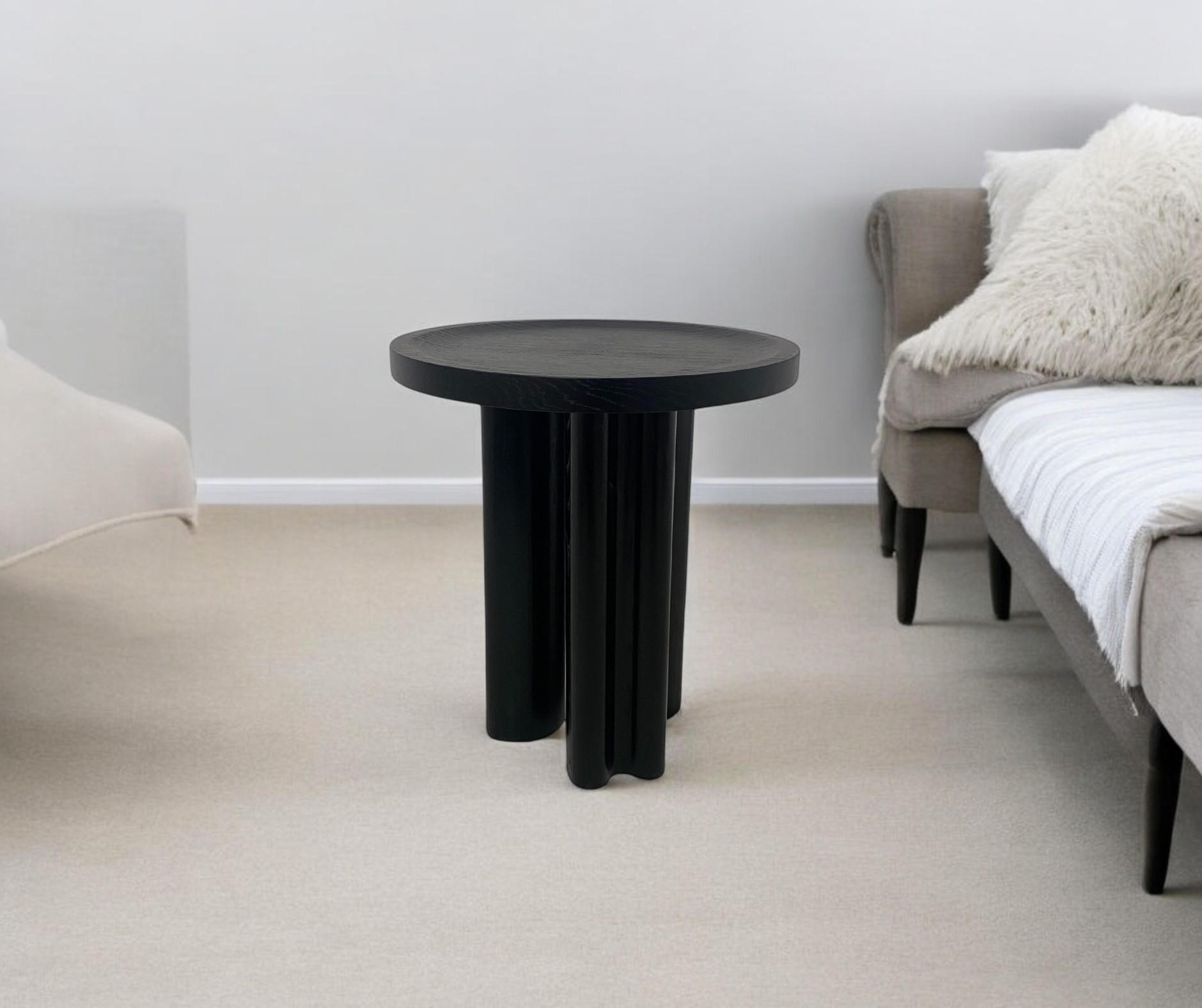 COUCHTISCH RONDE, Modern und Stabil Schwarz - Schwarz, Eichenholz/Holz (45/45/50cm) - Kaiser Möbel