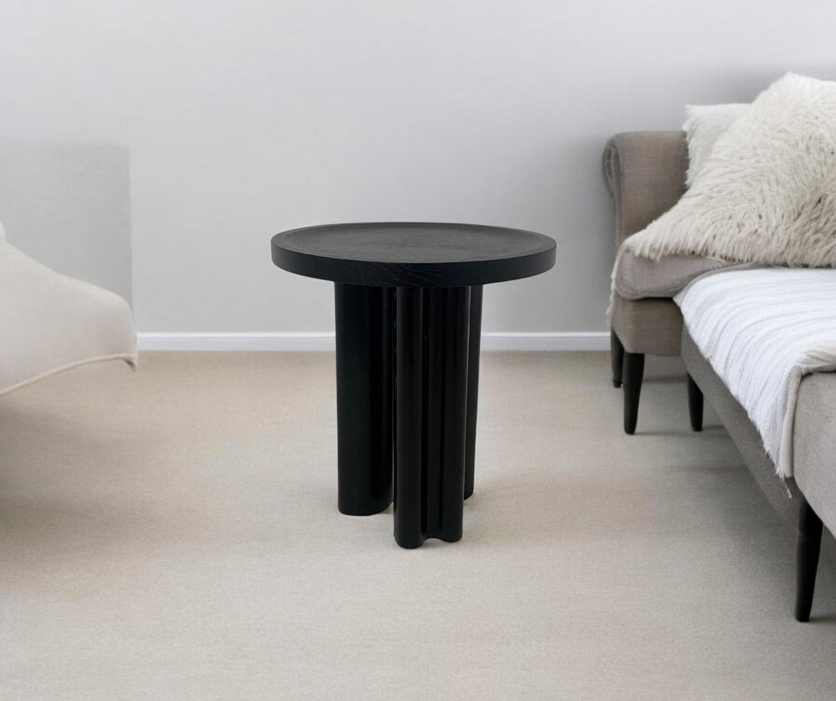 COUCHTISCH RONDE, Modern und Stabil Schwarz - Schwarz, Eichenholz/Holz (45/45/50cm) - Kaiser Möbel