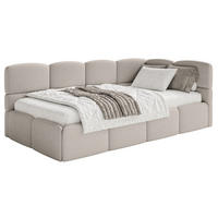 JUGENDBETT Cloudy rechts Bouclé Greige - Taupe, Kunststoff/Textil (90/200cm) - Selsey