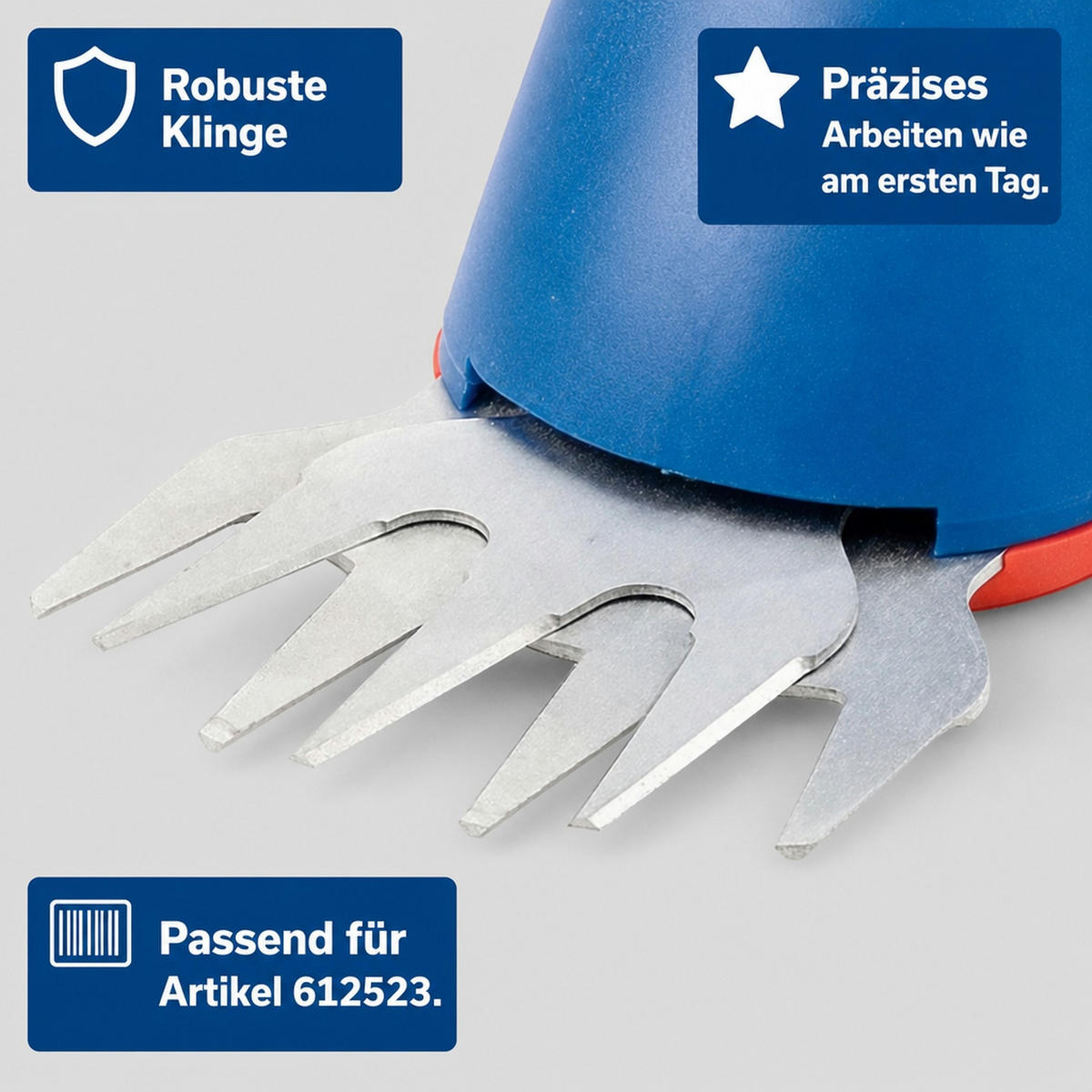 ERSATZ-GRASMESSER zu 949789 2 in 1 LI-ION Gras- und Heckenschere - Silberfarben, Metall (1/1/1.6cm) - Westfalia