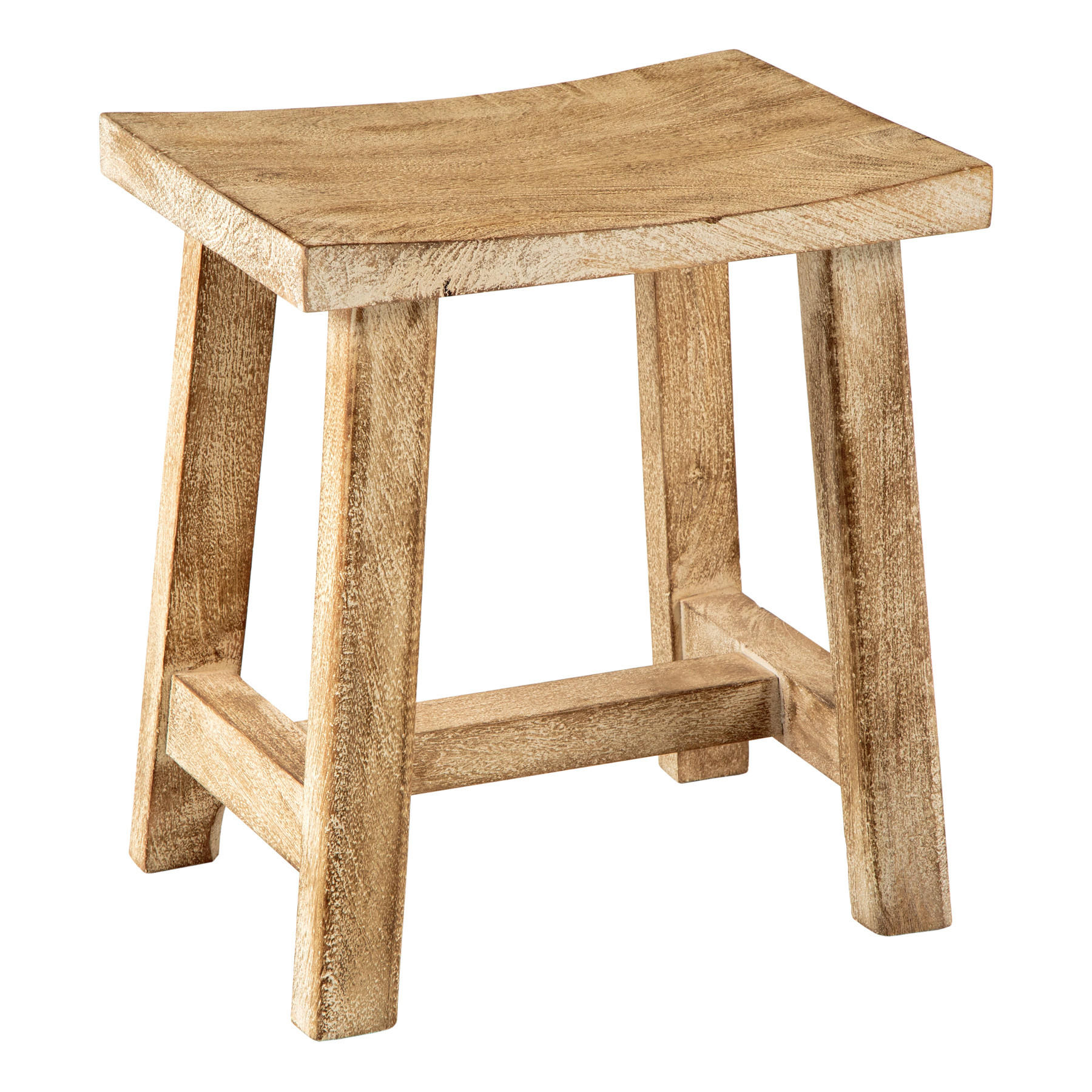 HOCKER FINCA Mango Beige 45 cm - Beige/Braun, Mangoholz/Holz (40/45/30cm) - riess-ambiente