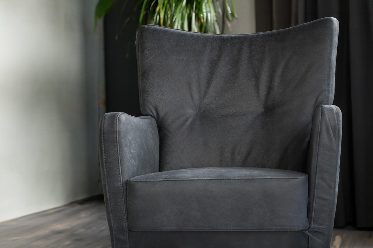 DREHSESSEL ALINE Schwarz Leder - Schwarz, Leder (68/87/72cm) - KAWOLA