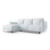 ECKSOFA mit Schlaffunktion Chenille Stoff Blau - Blau/Schwarz, Textil/Metall (162/242cm) - Makamii