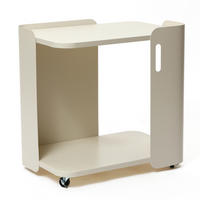 BEISTELLTISCH Metall mit Rollen | B60 x T40 x H60 cm - Beige, Metall (40/60/60cm) - Hometopia