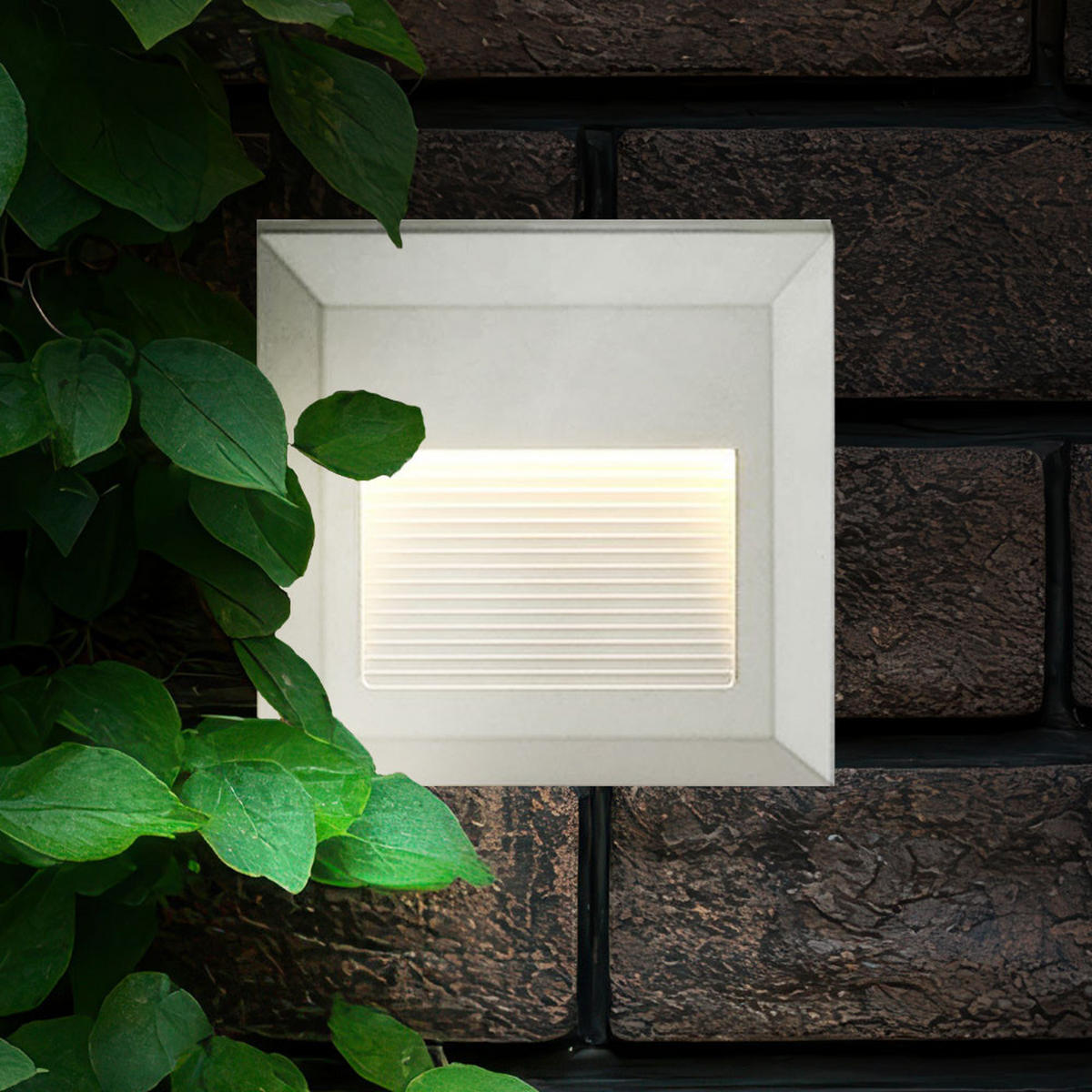 LED AUSSEN-WANDLEUCHTE Kunststoff Weiß 4er Set - Weiß, Kunststoff (12.4/12.4/2.7cm)