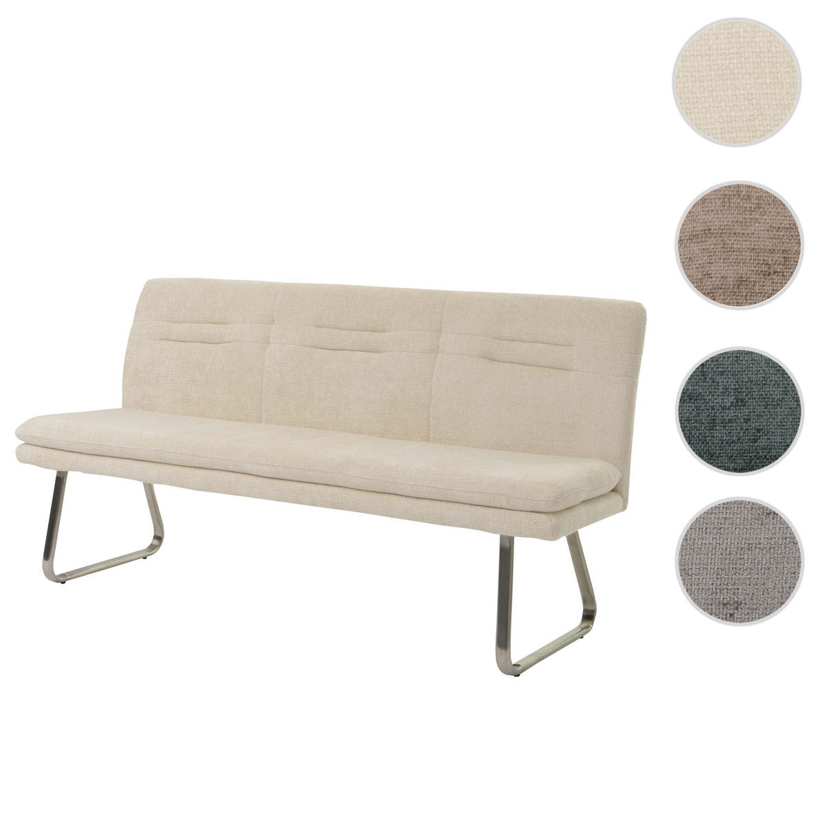 SITZBANK Cremeweiß - Weiß, Textil (180/93/58cm) - MCW