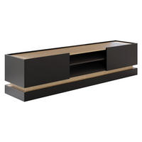 TV-LOWBOARD Zarpant 200 2K - Eichefarben/Schwarz, Holzwerkstoff (200/47/37cm) - MIRJAN24