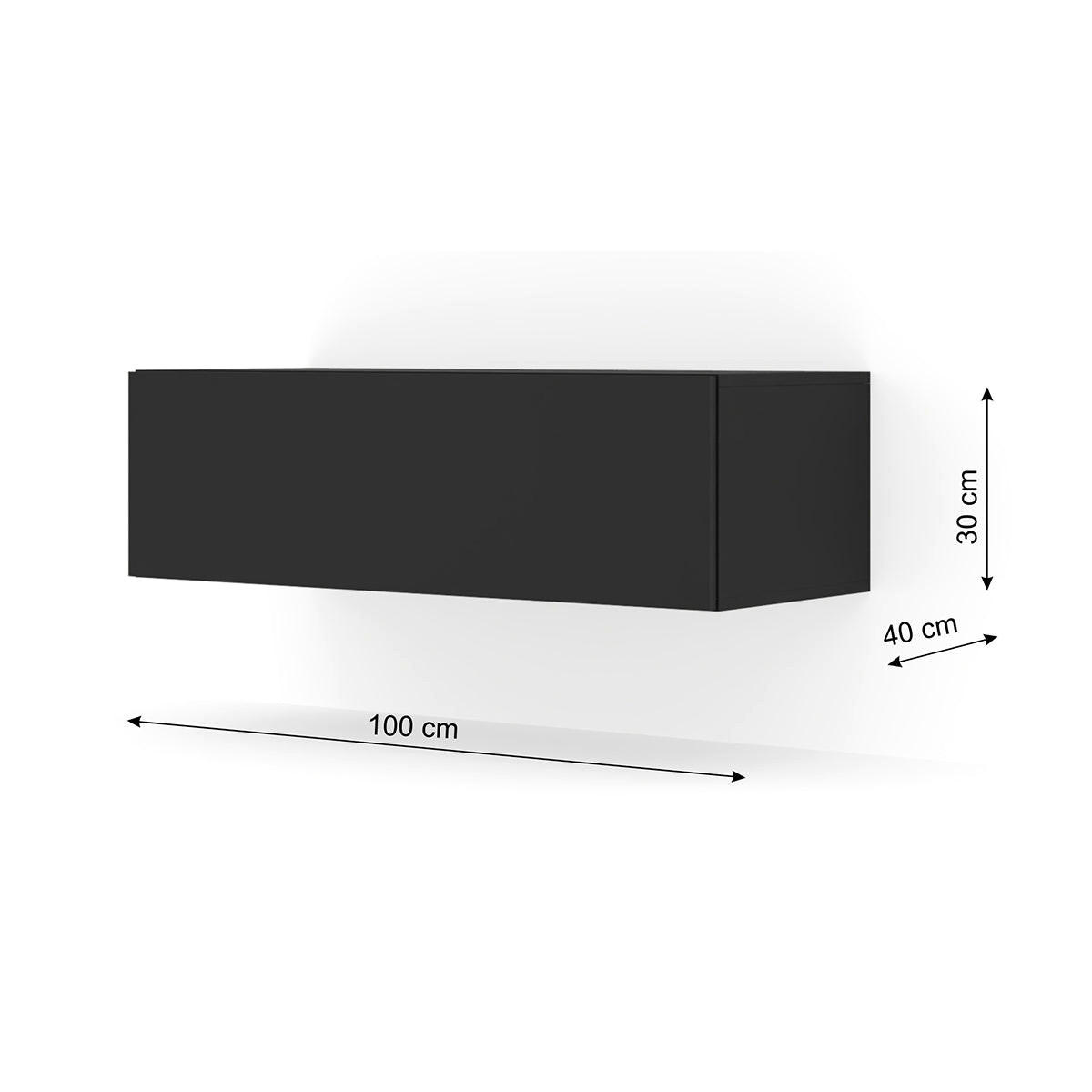 TV STOLÍK Bali Matná čierna - čierna, kompozitné drevo (100/30/40cm) - Petits-meubles