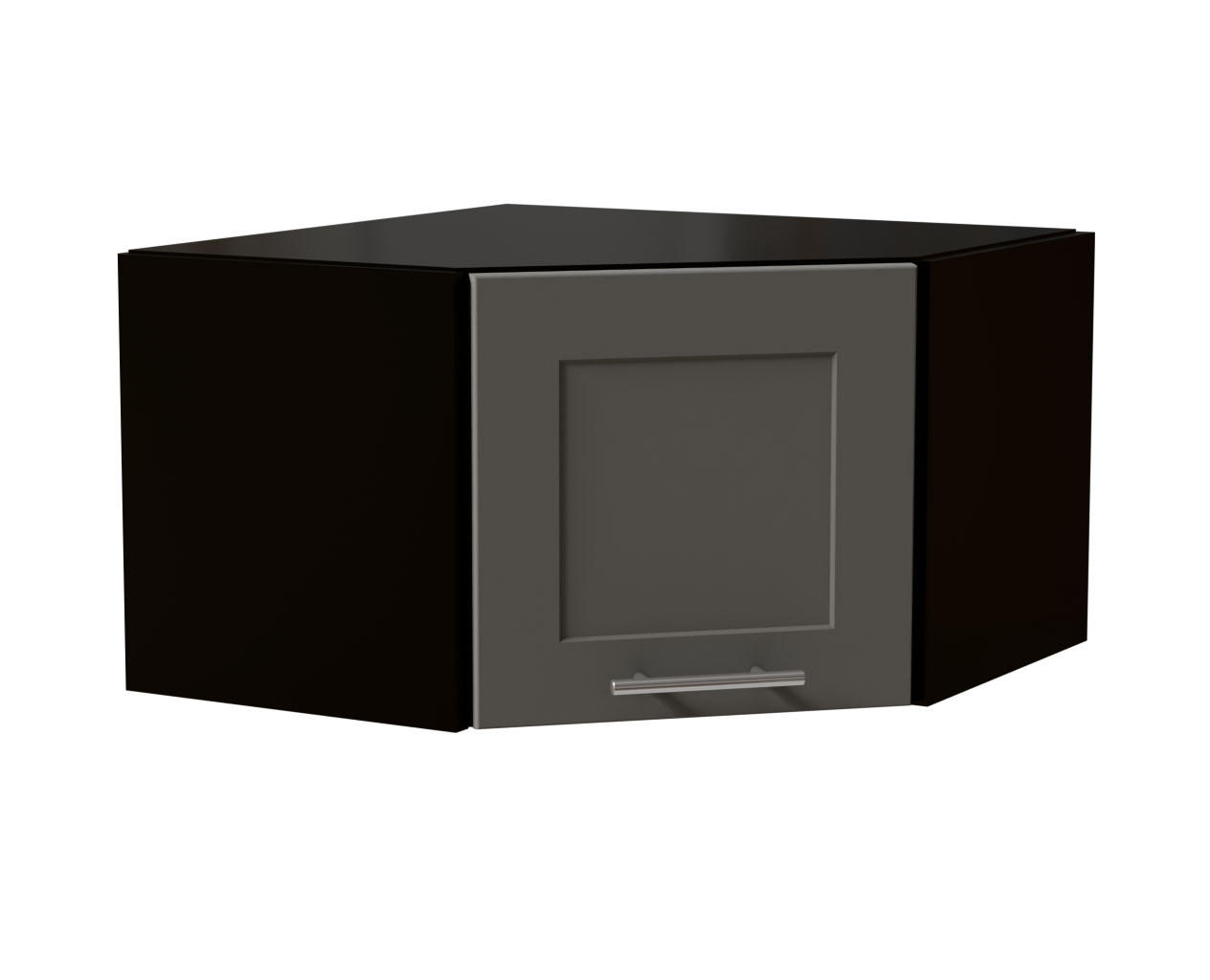 ECKHÄNGESCHRANK Oslo W10/60/36 Schwarz / Dust Grey Matt 60 / 60 / 36cm - Schwarz/Grau, Holz/Holzwerkstoff (60/36/60cm) - Feldmann-Wohnen