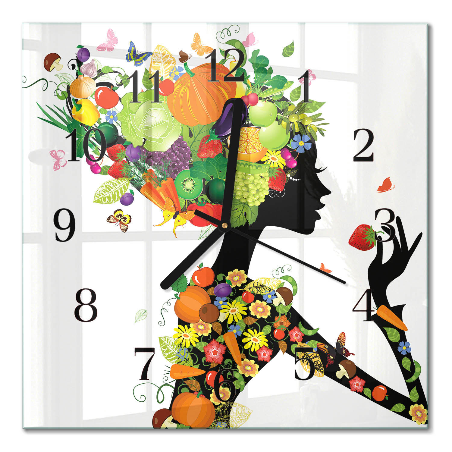 WANDUHR 30x30 cm - Stück - Multicolor, Glas (30/30/0.4cm) - TULUP