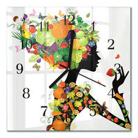 WANDUHR 30x30 cm - Stück - Multicolor, Glas (30/30/0.4cm) - TULUP