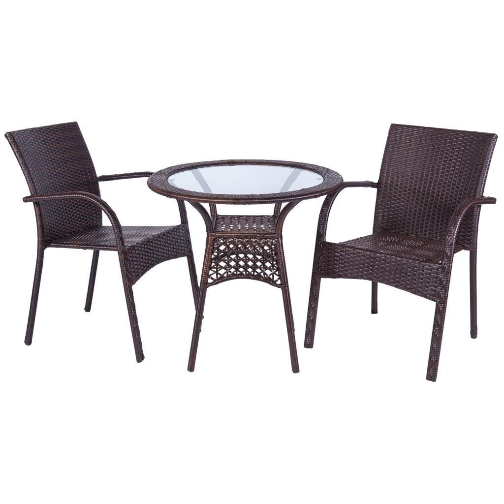 GARTEN-ESSGRUPPE, 3er-Set, braun - Braun, Naturmaterialien - Wanderlust