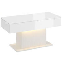 COUCHTISCH DE-37204 mit LED und 2 Schubladen Weiß - Weiß, Holzwerkstoff (108/48/55cm) - ComfortXL