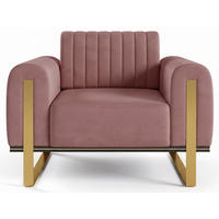 SESSEL Parissa 106 cm - Pink/Goldfarben, Holz/Metall (106/79/92cm) - Selsey