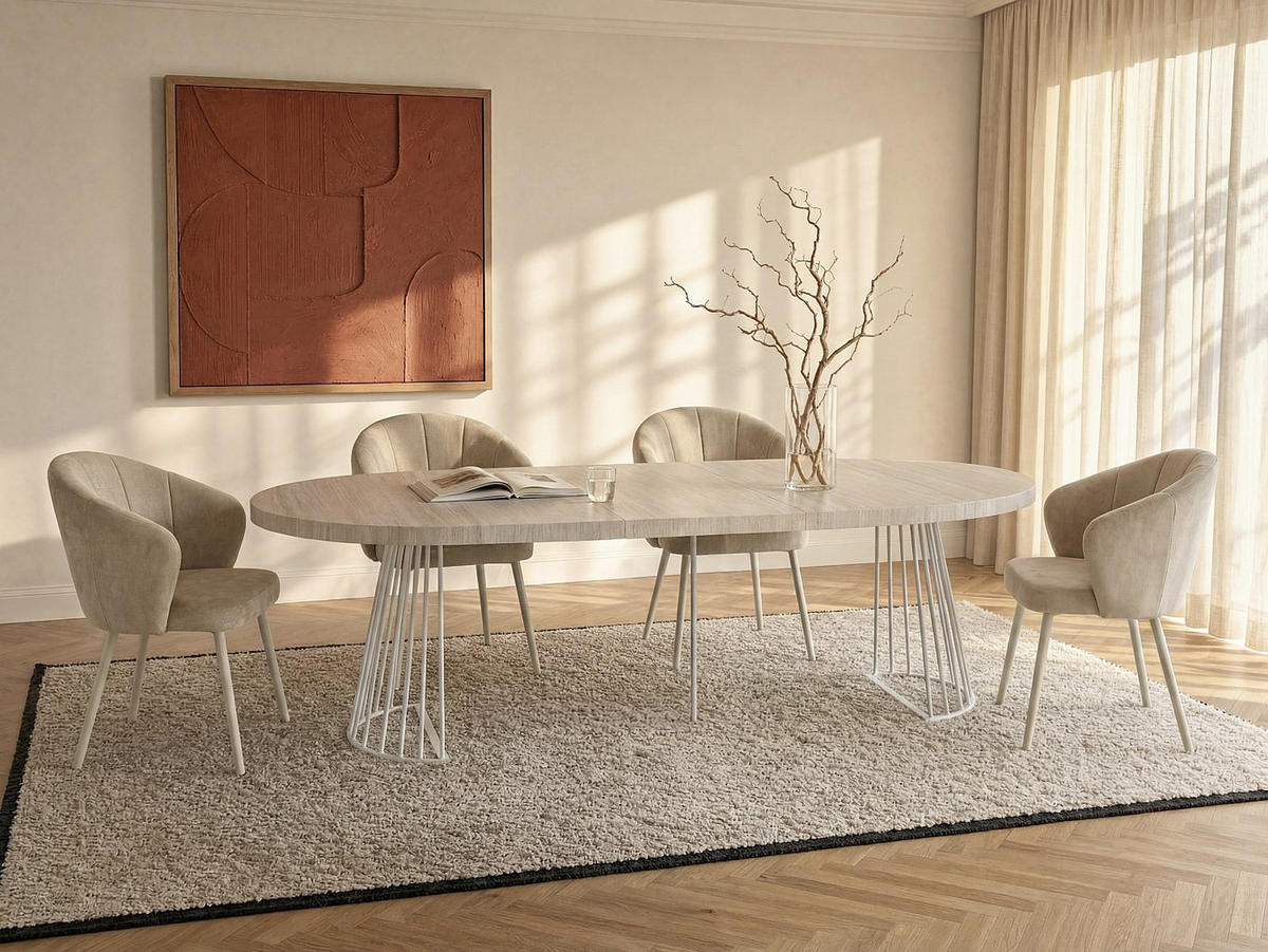 ESSTISCH - 2 Personen, 4 Personen, 6 Personen, 8 Personen, 10 Personen, 12 Personen - holz - beige Firela - Beige, Holz/Metall (110/260/76cm) - Vente-Unique