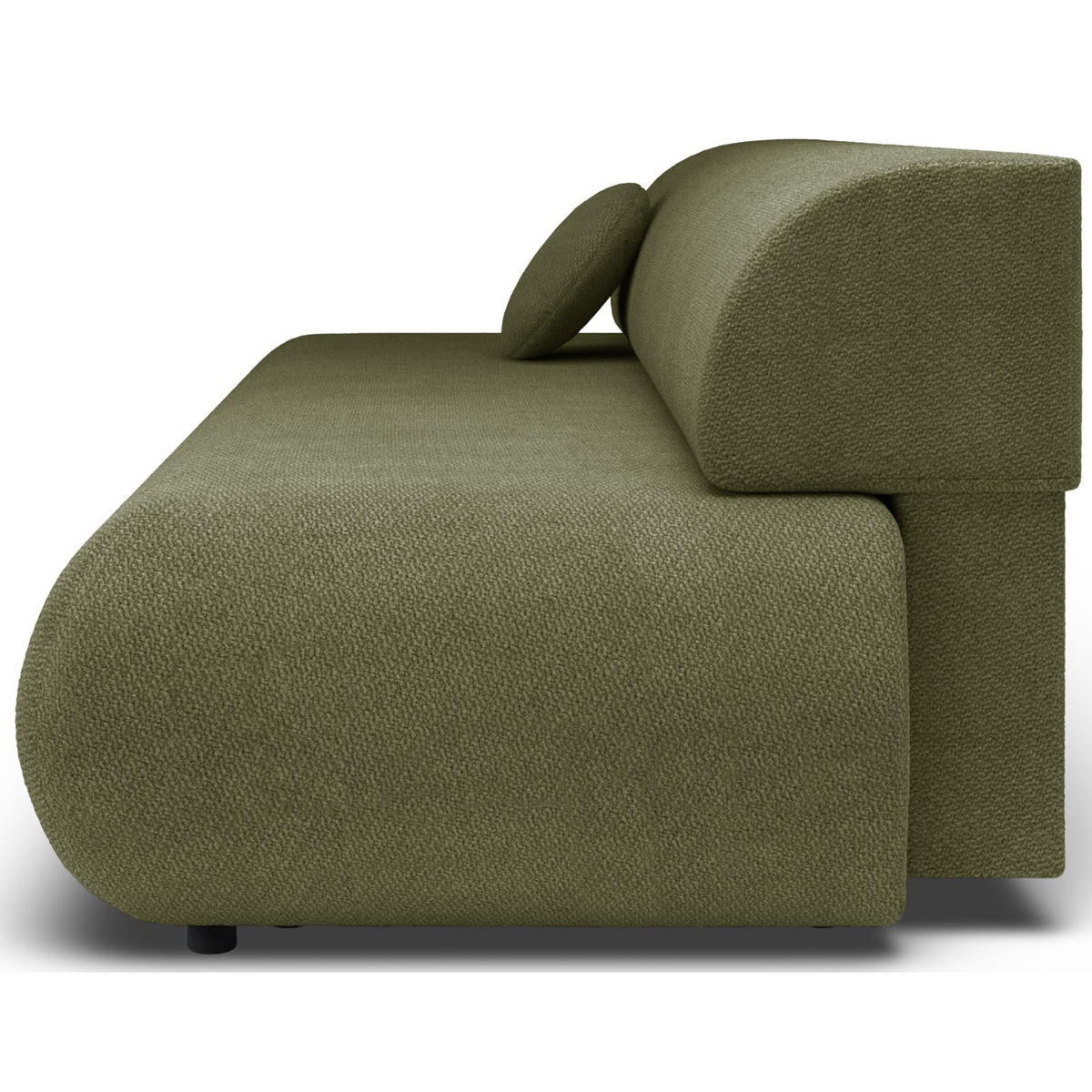 3-SITZER SCHLAFSOFA Olivgrün Chenille - Schwarz/Olivgrün, Kunststoff/Textil (214/74/100cm) - Selsey