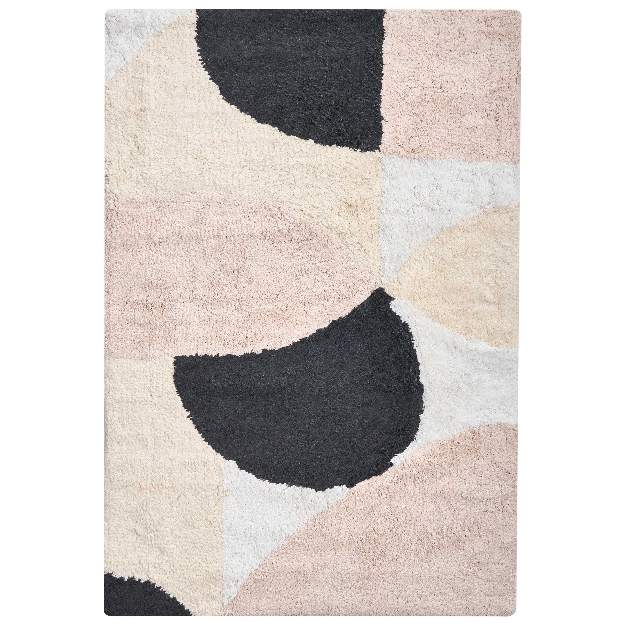 KOUPELNOVÁ PŘEDLOŽKA Béžová 60/90 cm Bavlna Sanoli - bílá/černá, textil (60/90cm) - Beliani