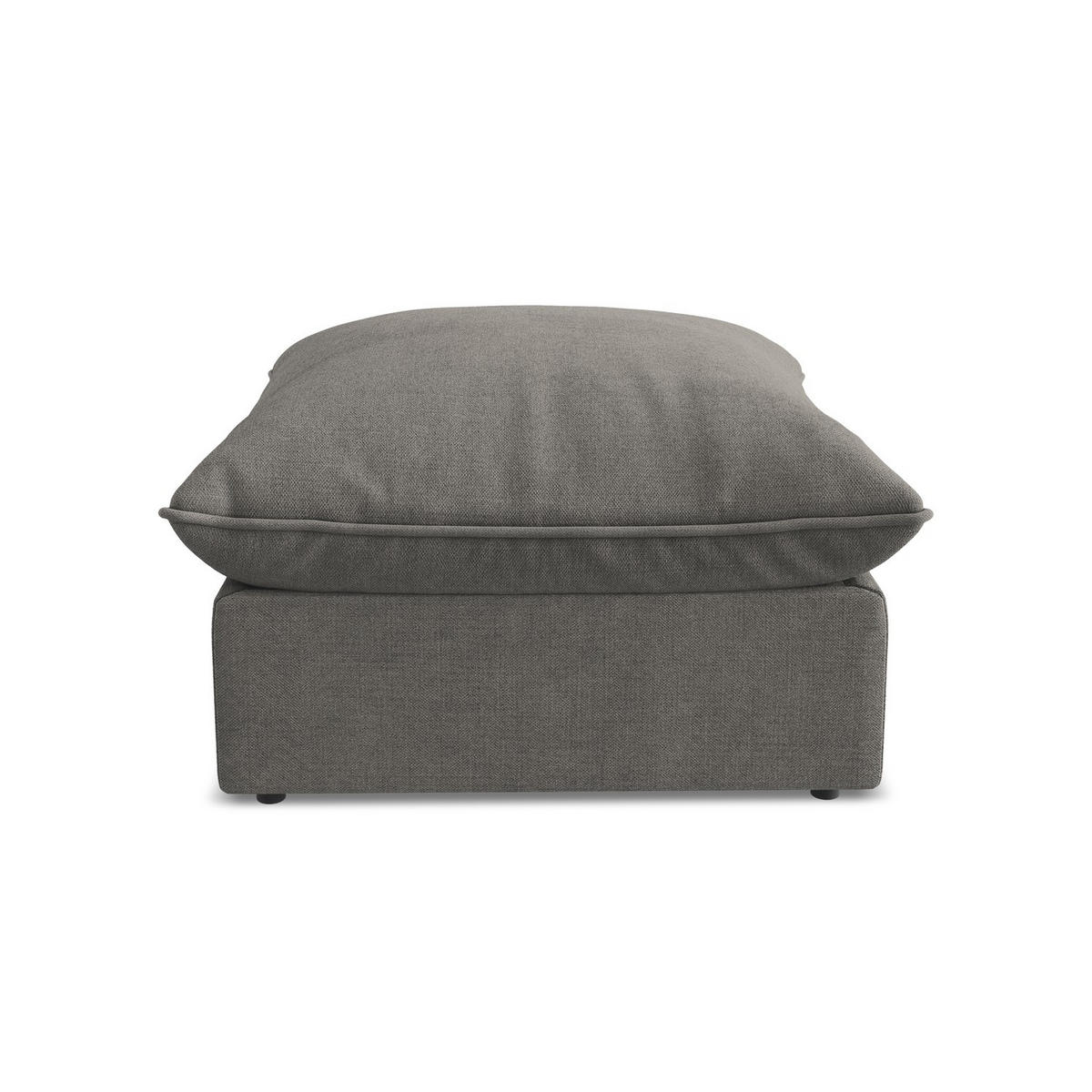 POUF Strukturstoff Grau - Dunkelgrau/Schwarz, Holzwerkstoff/Kunststoff (75/45/75cm) - LaMiaSofa