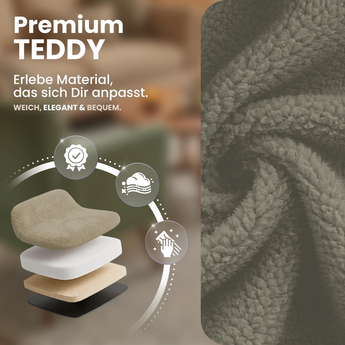 ESSZIMMERSTUHL Stoff Taupe - Taupe/Schwarz, Textil/Metall (56/82/58cm) - CLP
