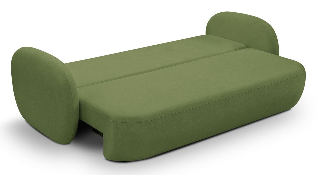SCHLAFSOFA LIO, Sofa mit Schlaffunktion und Bettkasten, Farbe: Grün, Velourstoff - Grün, Textil (238/86/101cm) - Sepro Meble