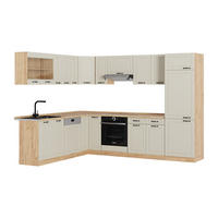 ECKKÜCHE R-Line, Sand Landhaus/Goldkraft Eiche, 287 x 227 cm - Honigeiche/Beige, Holzwerkstoff (287/206.8/60cm) - Vicco