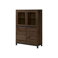 VITRINE Kernbuche 103x40x148 tabacco braun geölt VILLANDERS #202 - Dunkelbraun, Holz (103/148/40cm) - Massivmoebel24