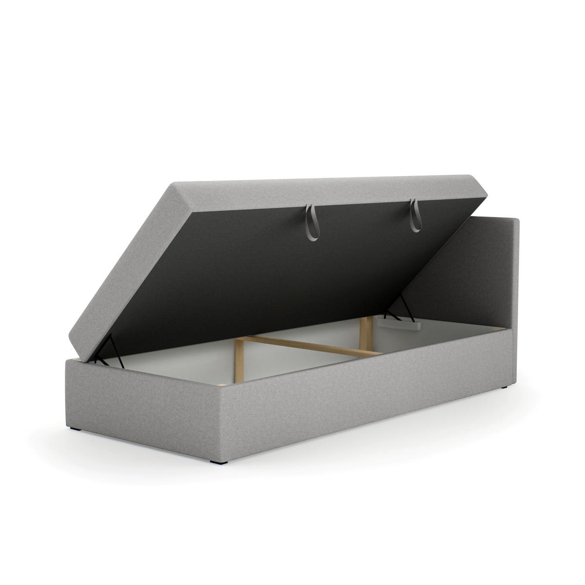 BOXBETT Verdig Mini Basic 90x200 Hellgrau Rechts - Hellgrau, Holz (90/200cm) - Fedve