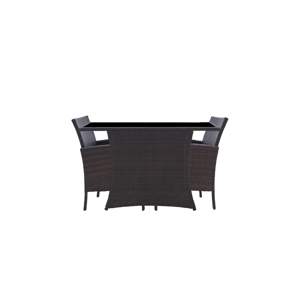 SITZGRUPPE Mubi 2 Sessel, 2 Sitzkissen, 1 Tisch, Braun - Braun, Kunststoff - TPFGarden