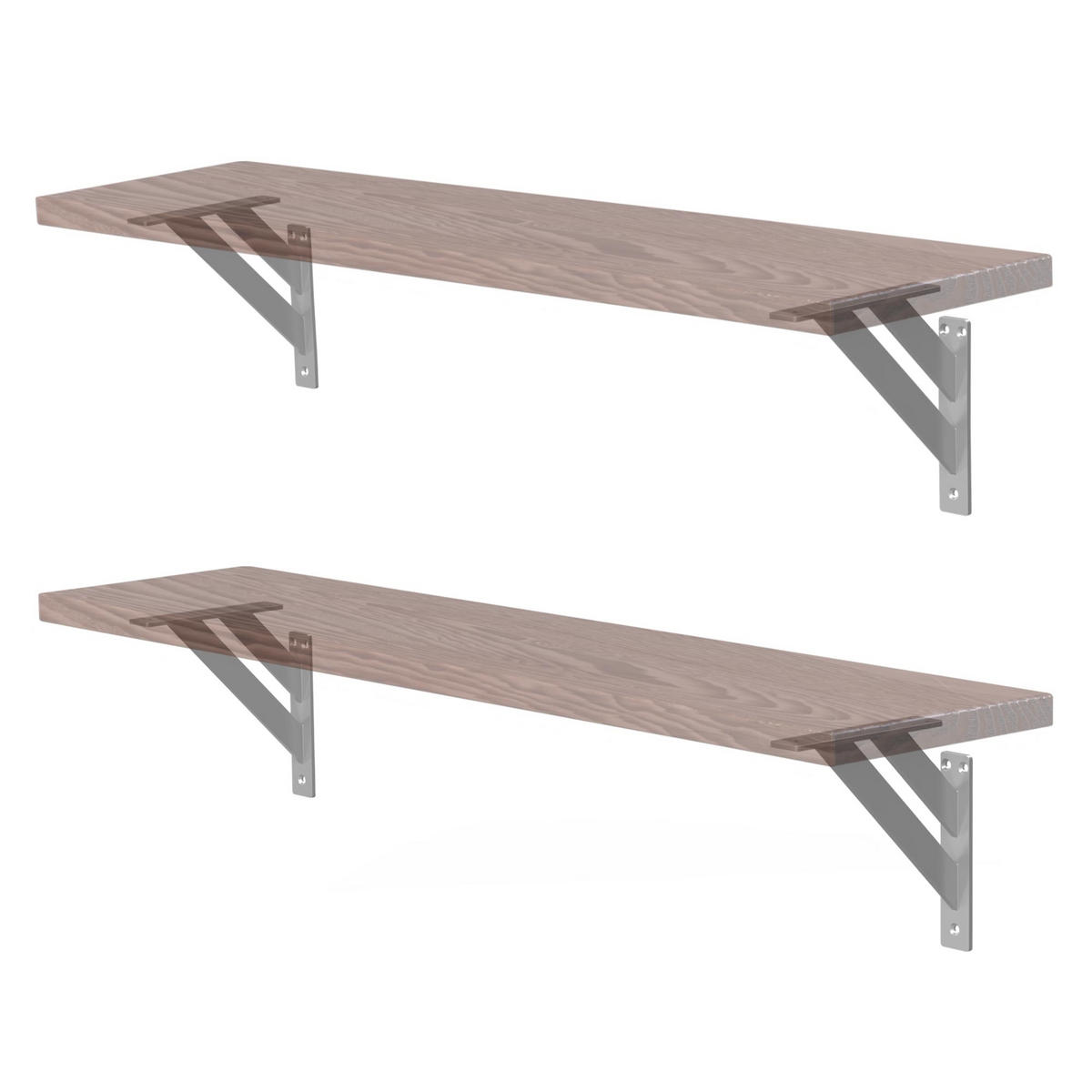 REGALTRÄGER 2er Set - Silberfarben, Metall (18/3/18cm) - ML-DESIGN