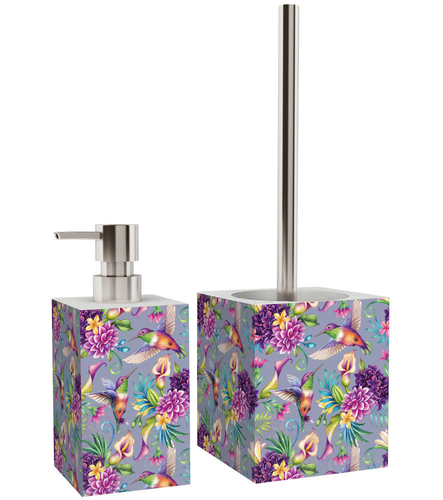 BADEZIMMER Set Kolibri - Lila, Kunststoff (7/17/7cm) - Sanilo