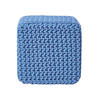 STRICK-POUF blau, Sitzwürfel 35/35/35 cm - Blau, Textil (35/35/35cm) - Homescapes