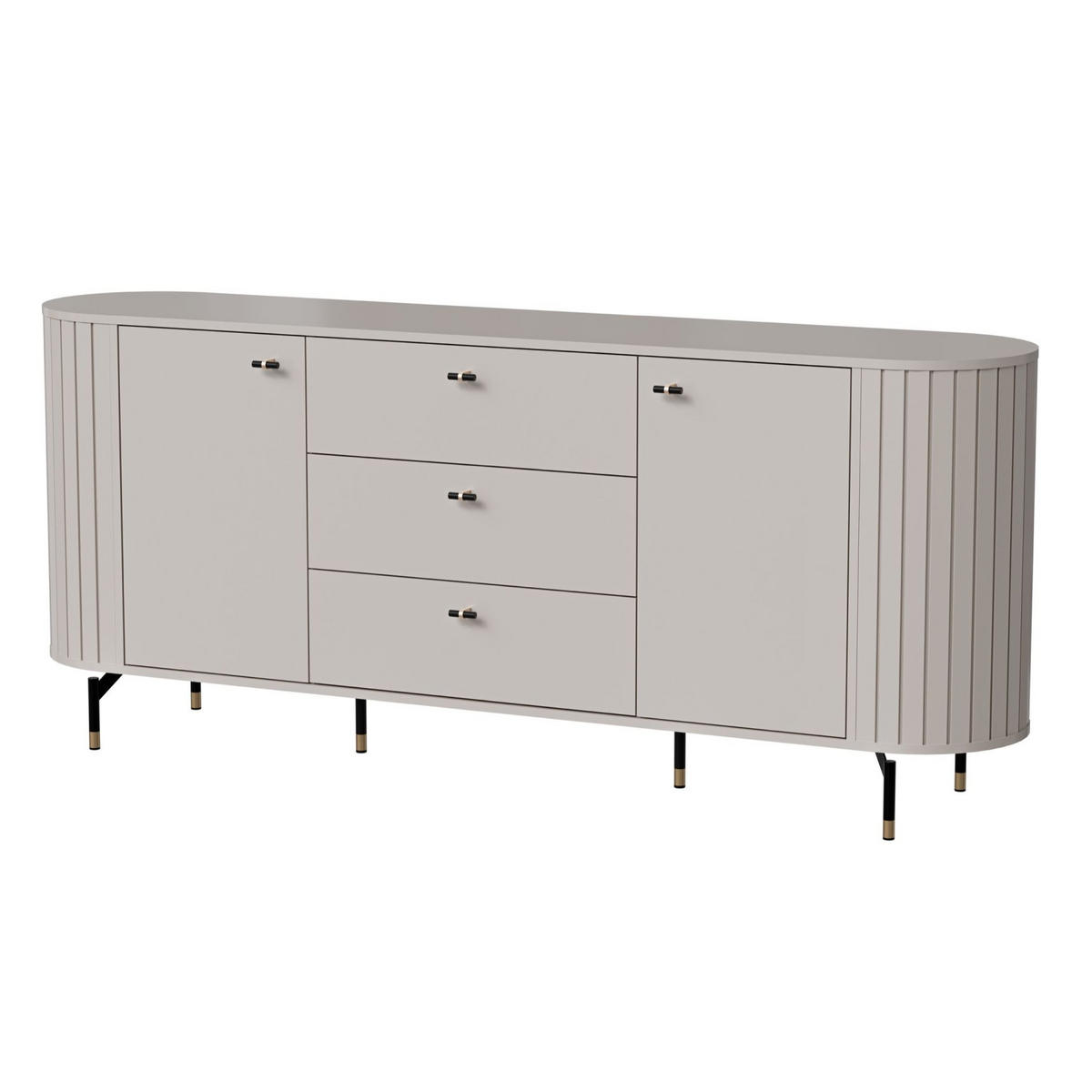 SIDEBOARD Zante Graubeige 190 cm - Taupe/Goldfarben, Holzwerkstoff/Metall (190/81/40cm) - Selsey