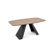 ESSTISCH Myron - Trüffeleichefarben/Schwarz, Holzwerkstoff/Metall (80/160/76cm) - Meblini