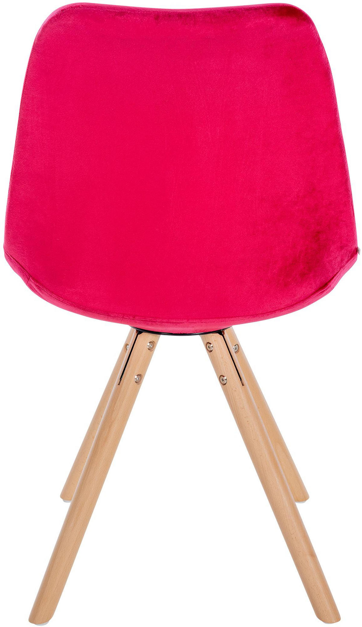 STUHL Samt rot - Eukalyptusholzfarben/Rot, Holz/Textil (48/81/54cm) - CLP