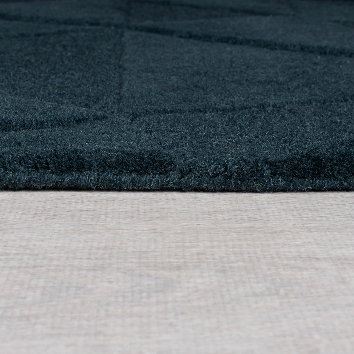 WOLLTEPPICH Hoch-Tief-Design, designstark DEBEN TROY, Türkis 160x230 cm - Türkis, Textil (160/230cm) - KADIMA DESIGN