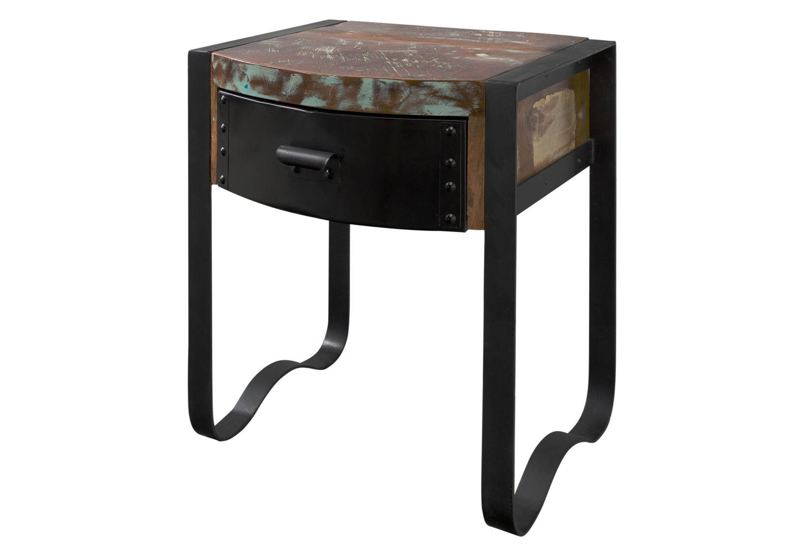 NACHTTISCH Altholz 50x40x60 mehrfarbig lackiert INDUSTRIAL #11 - Multicolor, Holz (50/60/40cm) - Massivmoebel24