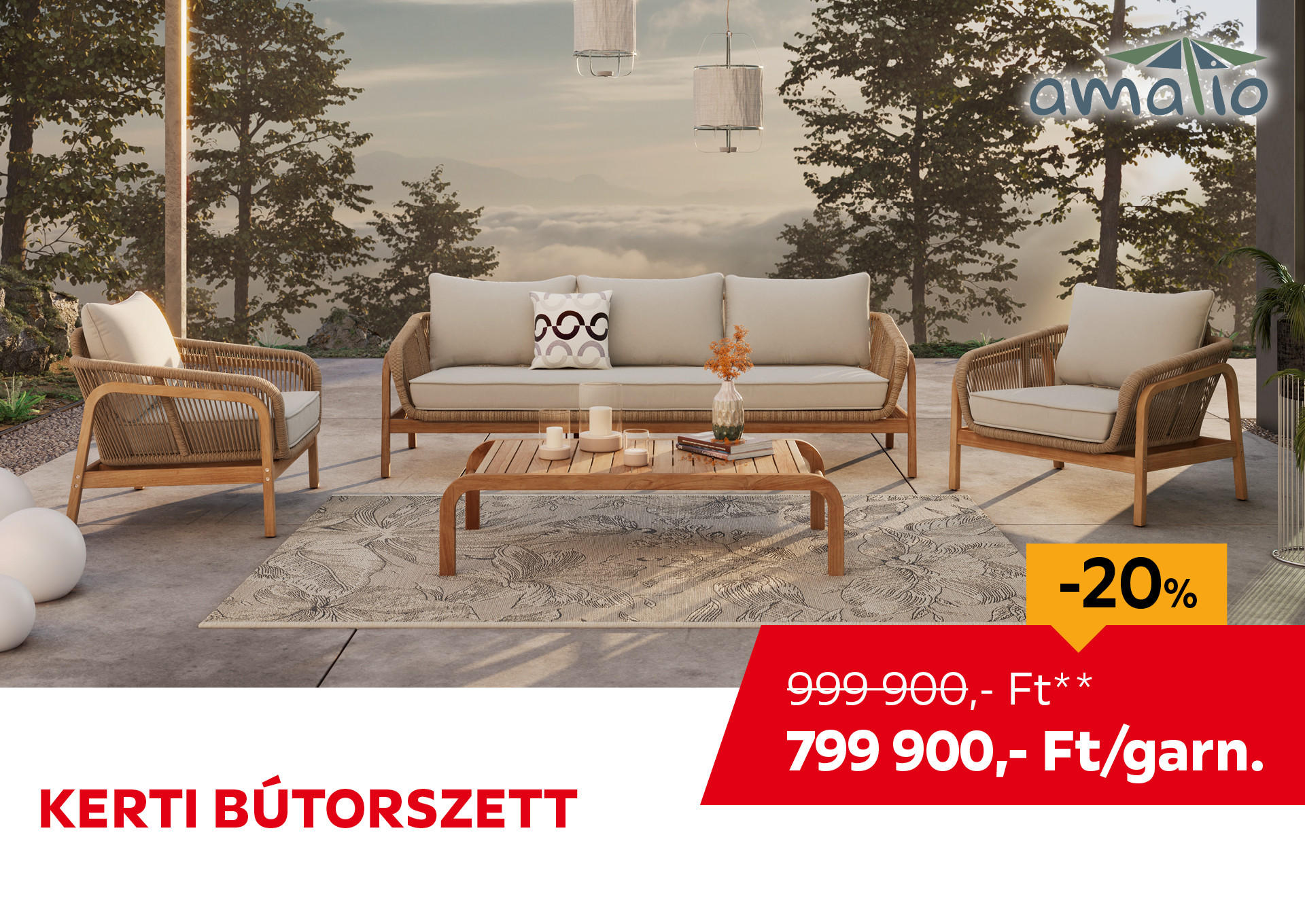 KERTI BÚTORSZETT Kiemelt termék 999900 Ft.- helyett 799900 Ft.-