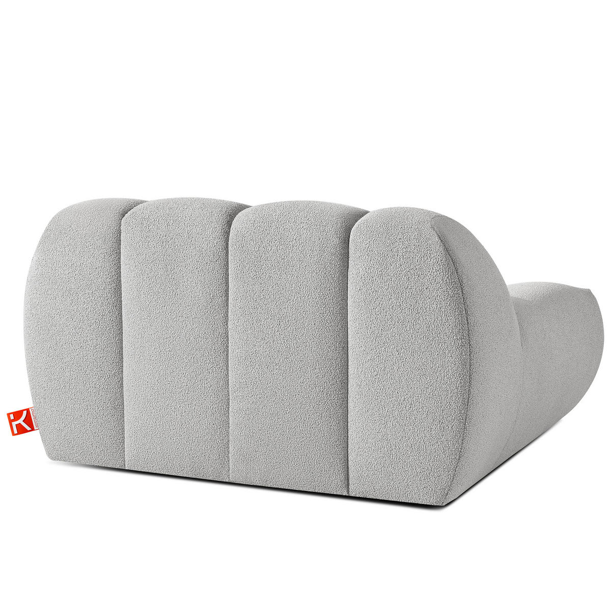 SESSEL VENA mit Pouf Bouclé, Hellgrau - Hellgrau, Holz/Textil (65/38/65cm) - KONSIMO®