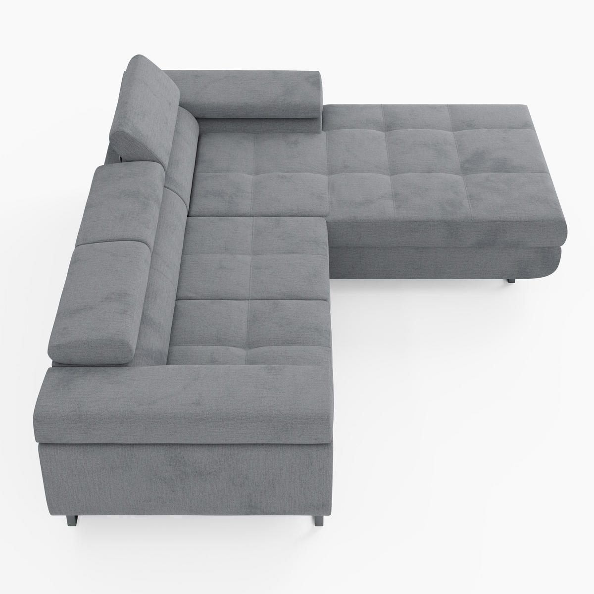 ECKSOFA VEMO CORE Rechts Dunkelbraun Velours-Stoff mit Schlaffunktion und Bettkasten - Dunkelbraun, Holz/Metall (280/205cm) - Barchello
