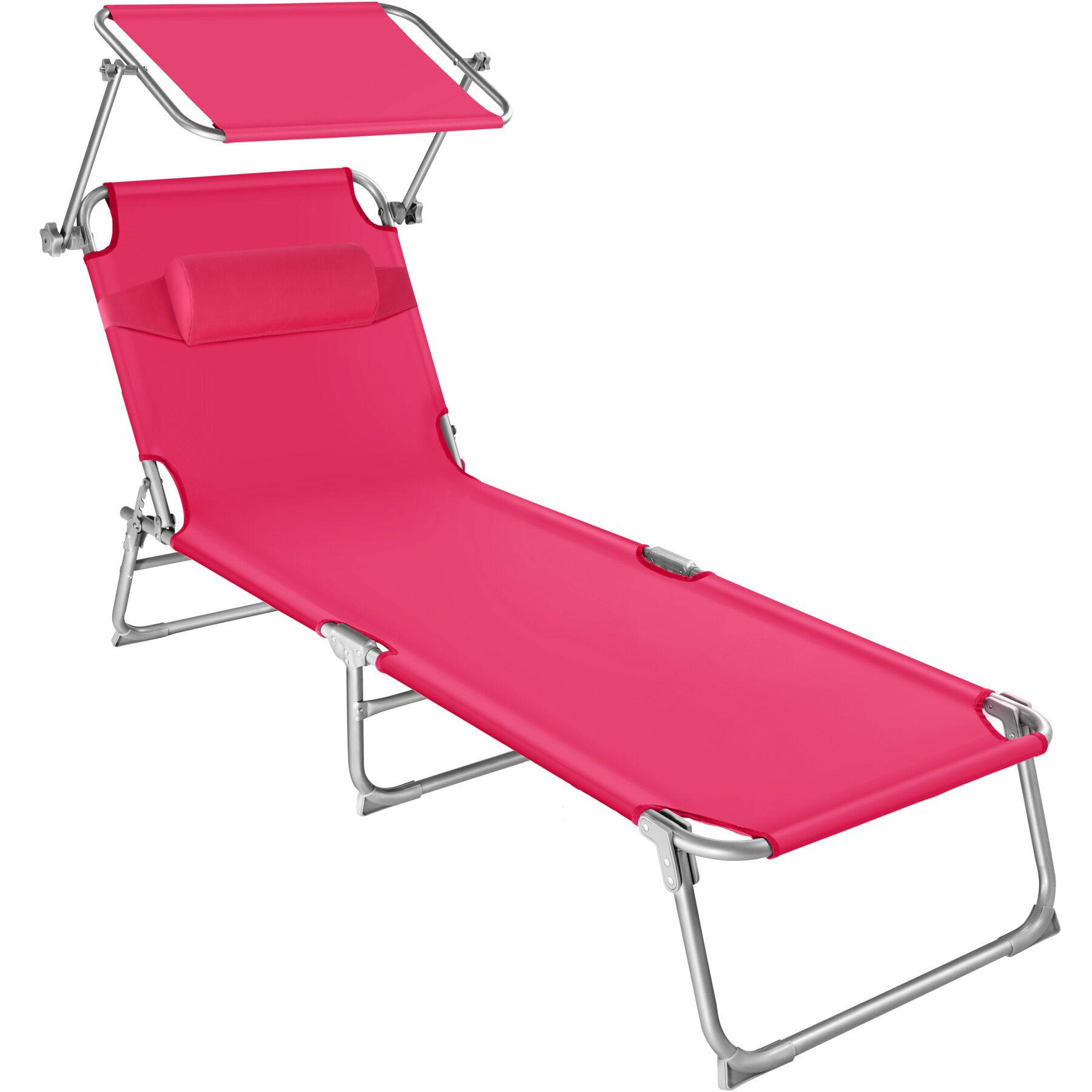 GARTENLIEGE Chloé,190 x 68 x 65 cm,pink - Pink, Kunststoff (68/65/190cm) - tectake