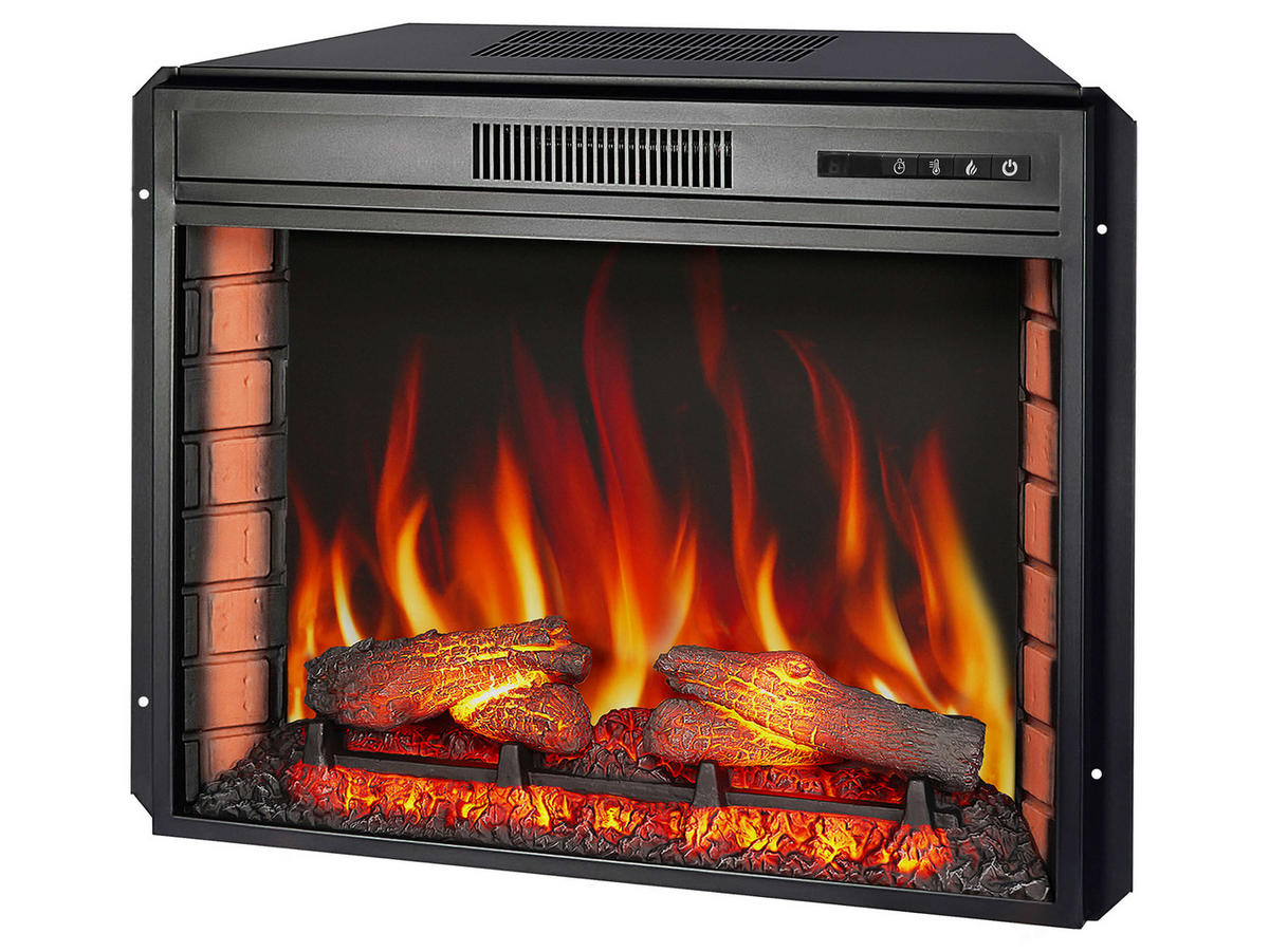 EINBAU-ELEKTROKAMINEINSATZ AF28S – Breite 77 cm, 3D-Flammeneffekt, Panoramaglas, Heizfunktion - Schwarz, Glas/Metall (76.8/60.5/19.5cm) - ArtiFlame