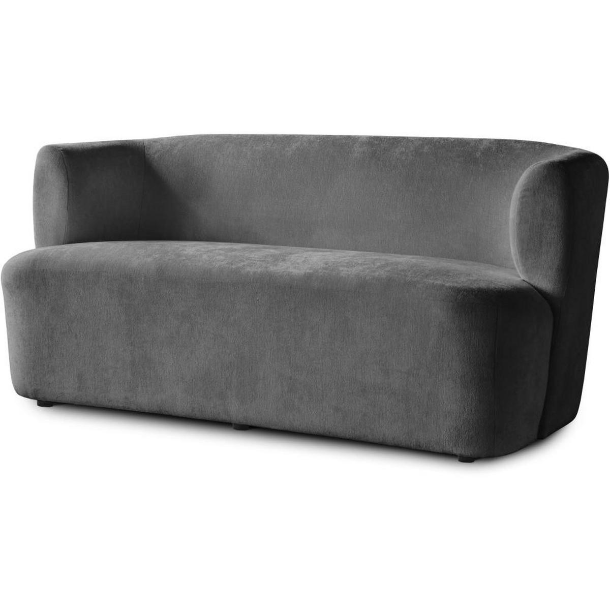2-SITZER SOFA Nori dunkelgrau velour - Dunkelgrau/Schwarz, Kunststoff/Textil (150/68/72cm) - Beautysofa