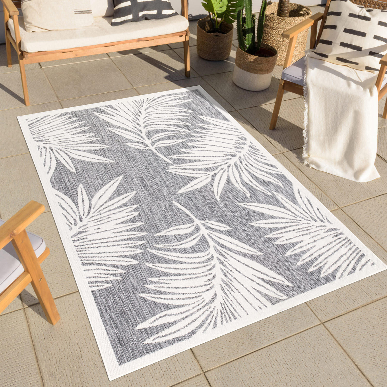 OUTDOOR-TEPPICH Sun 468 Grau 200x200 cm - Grau, Textil (200/200cm) - carpet city