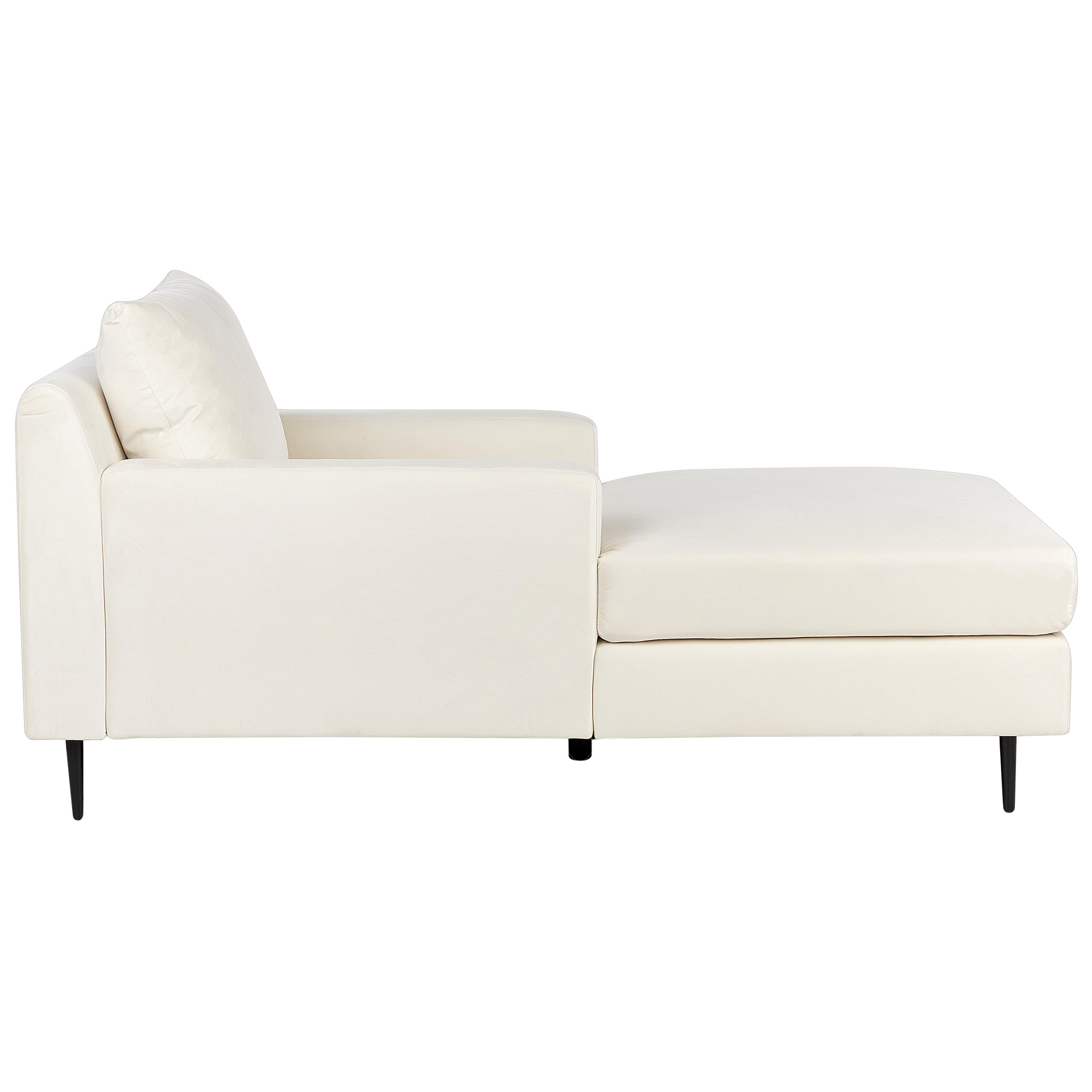 CHAISELONGUE Samtstoff beige/schwarz Gueret - Beige/Schwarz, Textil (88/73/165cm) - Beliani