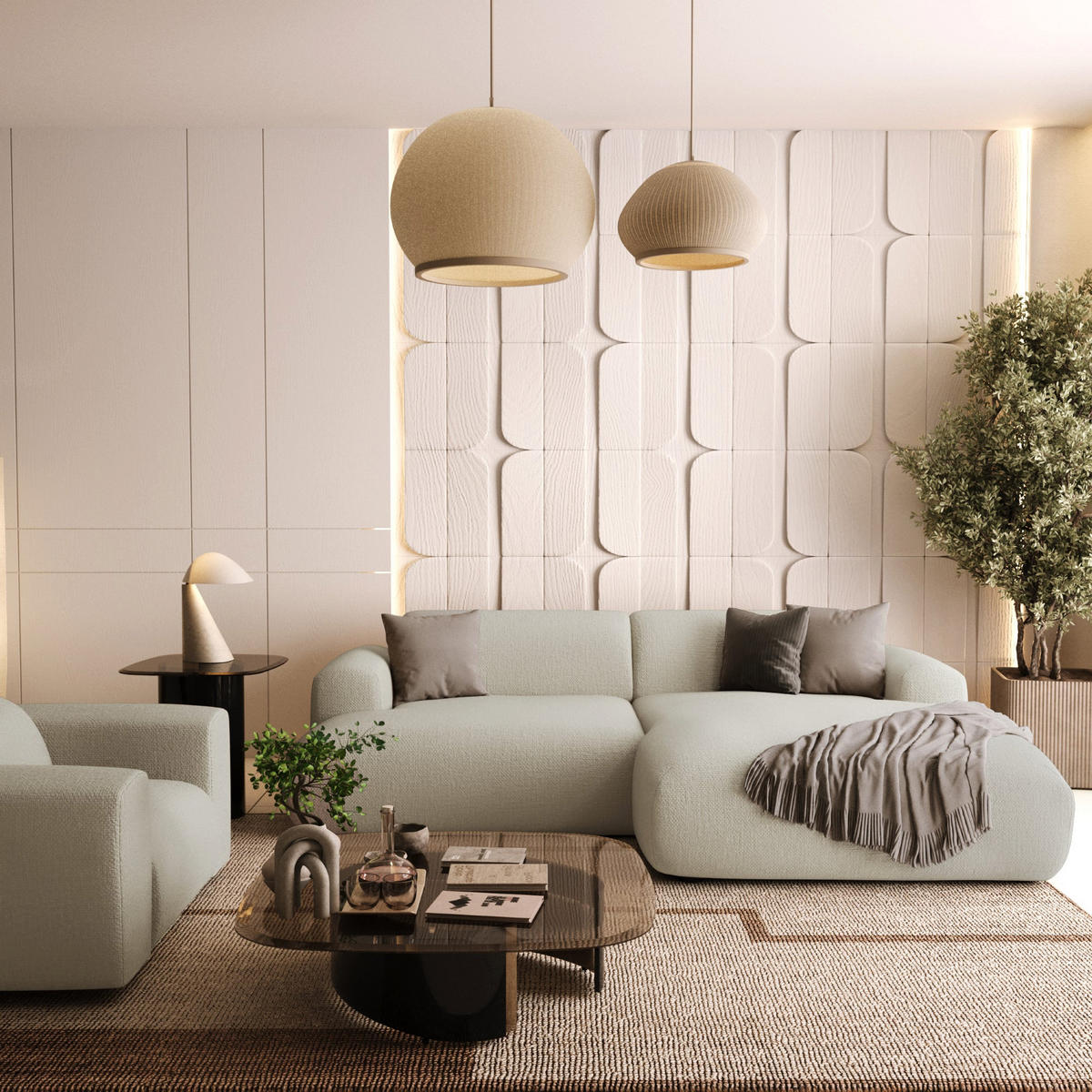 RECHTES Ecksofa Köpergewebe Beige 266cm - Beige, Textil (266/165cm) - Sia Home
