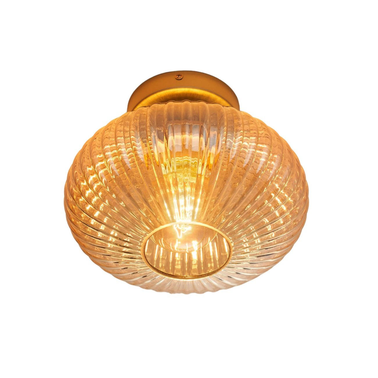 WANDLEUCHTE Ambrine, Bernstein und Gold, 13cm - Goldfarben, Glas (24/24/13cm) - KOSILUM